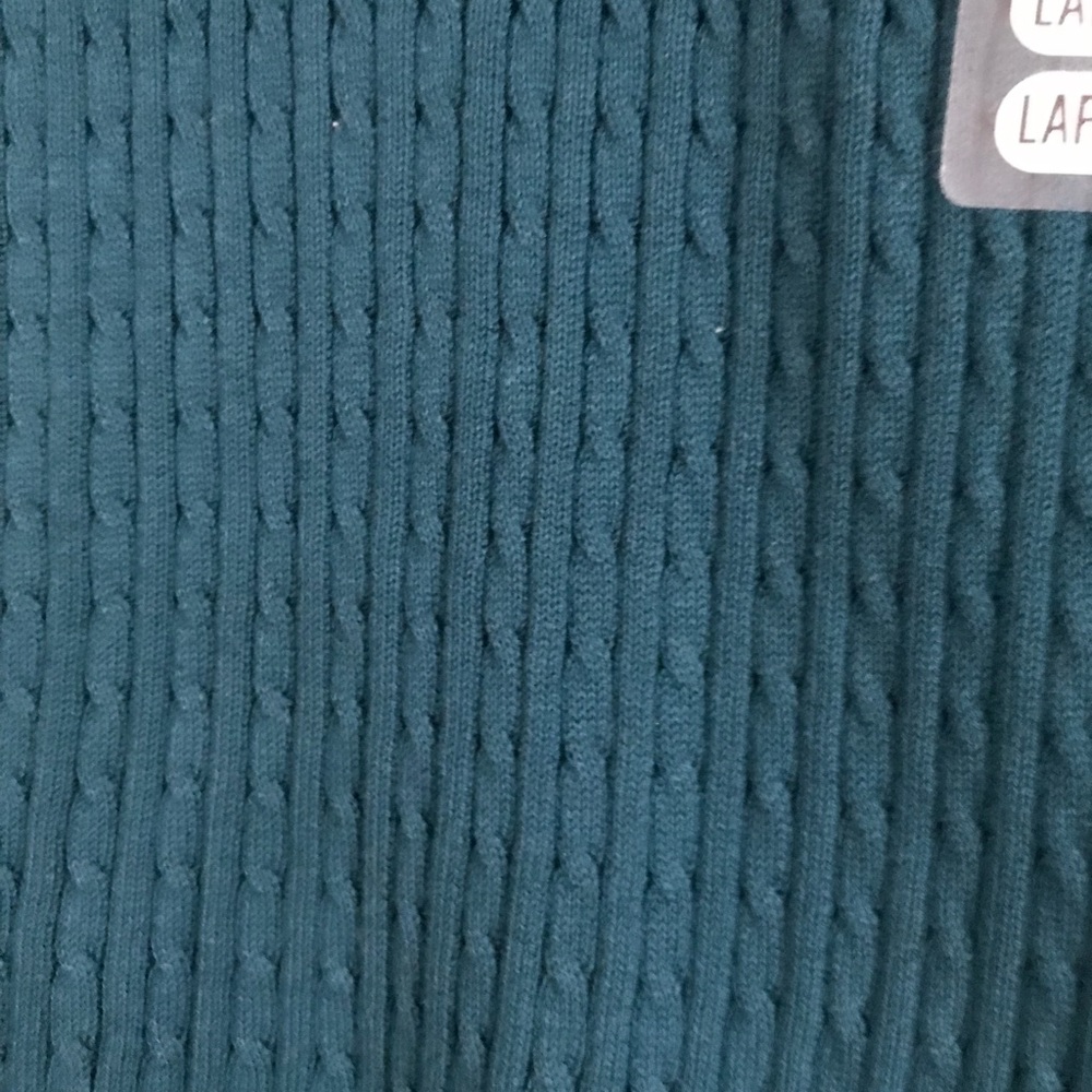 Jeanne Pierre Teal Cable Knit Turtleneck - Picture 3 of 5